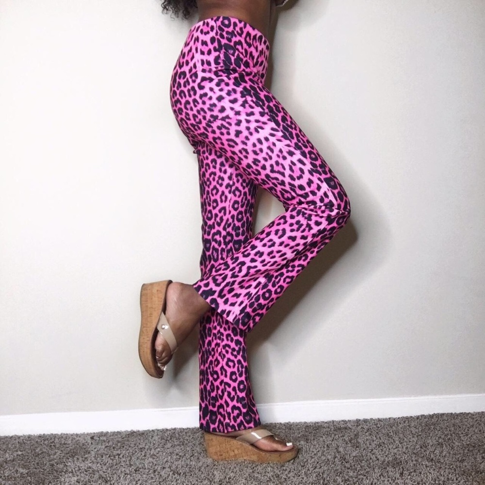TRENDY, PINK, Y2K, high-rise, FiFi, cheetah/leopard print patterned pants